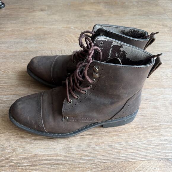 Underground England Brown Leather Boots - Lace Up - Made in UK - Men\'s Size US 7